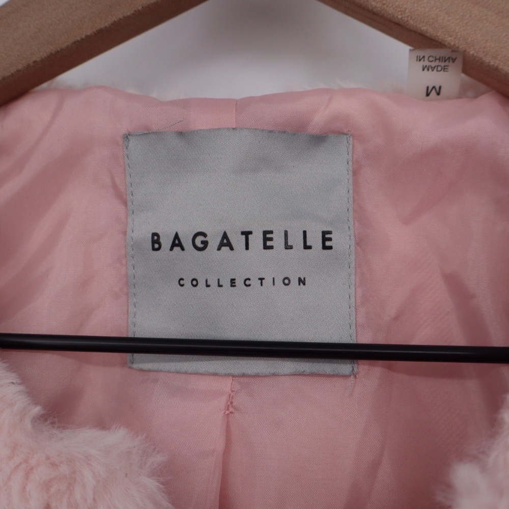BAGATELLE COLLECTION Pink Faux Fur Chevron Lined‎ Jacket Size M - Picture 3 of 6